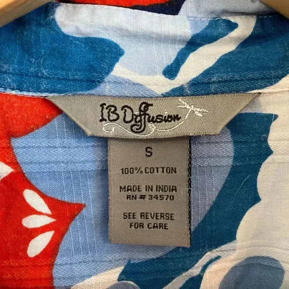 IB Diffusion Womens Floral Button Down Blouse - Picture 3 of 5